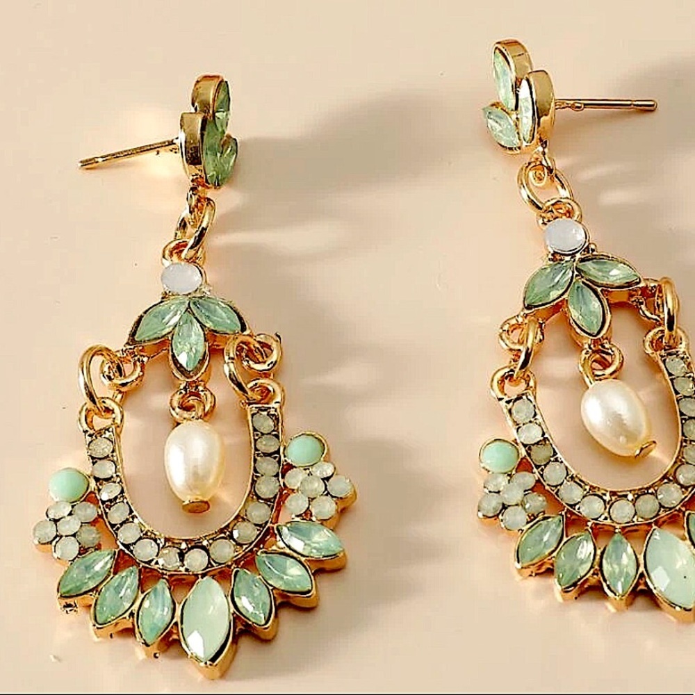 2 FOR $20 Pearl & Gemstone Decor Drop Earrings